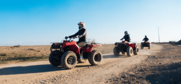 exclusive team on quad bikes